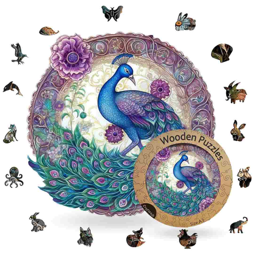 Enchanted Feather Peacock - Jigsaw Puzzle - Image 4