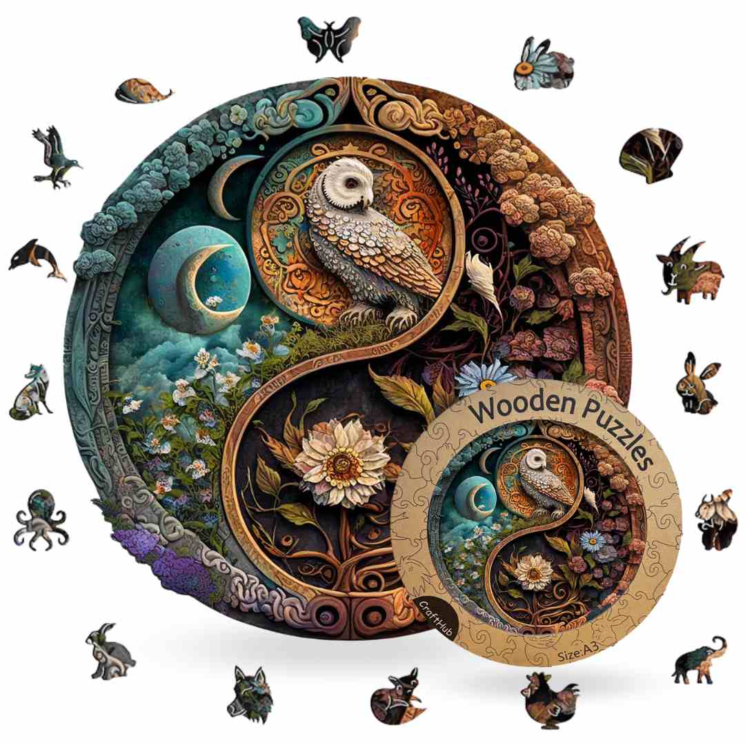 Flower & Bird Yin Yang - Jigsaw Puzzle - Image 4