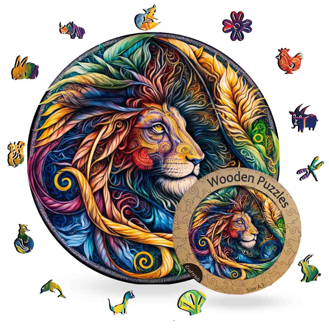 Fiery Lion - Jigsaw Puzzle - Image 4